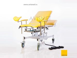 Изображение Стол КСМ-ПУ-07э гинекологический с 2 электроприводами цвет желтый № 1089