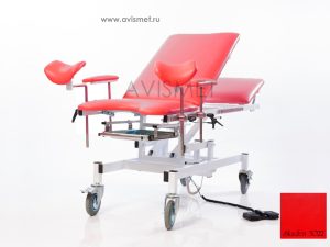 Изображение Стол КСМ-ПУ-07э гинекологический урологический с электроприводом цвет красный № 3022
