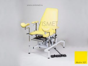 Изображение Гинекологическое кресло КСГ 02э Смотровое Мединжиниринг с 2 (двумя) электроприводами цвет желтый № 1123