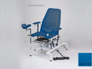 Изображение Гинекологическое кресло КСГ 02э Смотровое Мединжиниринг с 2 (двумя) электроприводами цвет синий № 5118