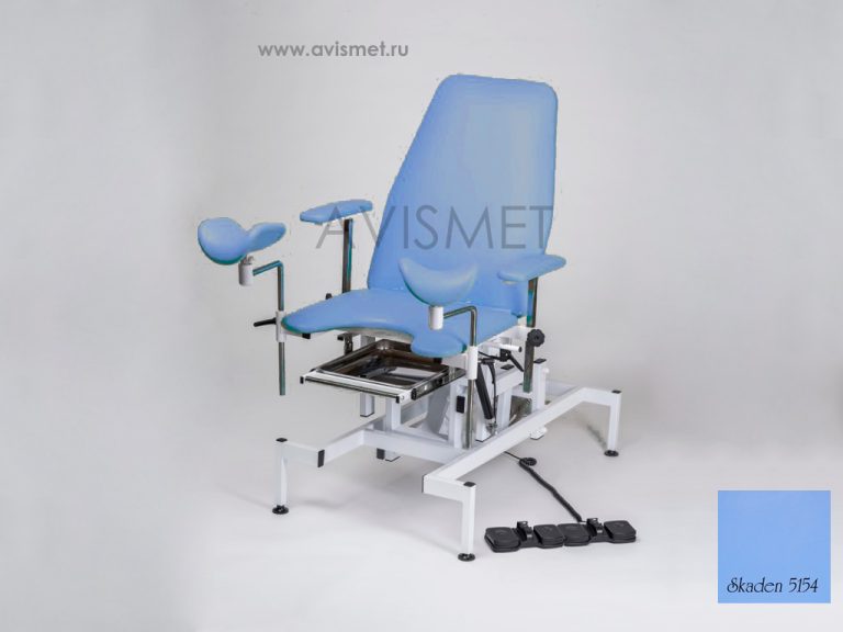 Изображение Гинекологическое кресло КСГ 02э Смотровое Мединжиниринг с 2 (двумя) электроприводами цвет синий № 5154