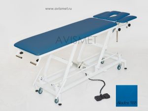 Изображение Массажный стол медицинский с электроприводом КСМ-041э стационарный цвет голубой № 5154
