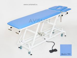 Изображение Массажный стол медицинский с электроприводом КСМ-041э стационарный цвет синий № 5118