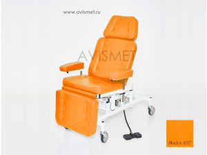 Изображение Кресло медицинское К-044э для забора крови с электроприводом цвет оранжевый № 1017