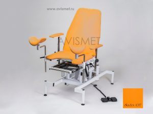 Изображение Гинекологическое кресло КСГ-02э с регулировкой высоты на электроприводе цвет оранжевый № 1017