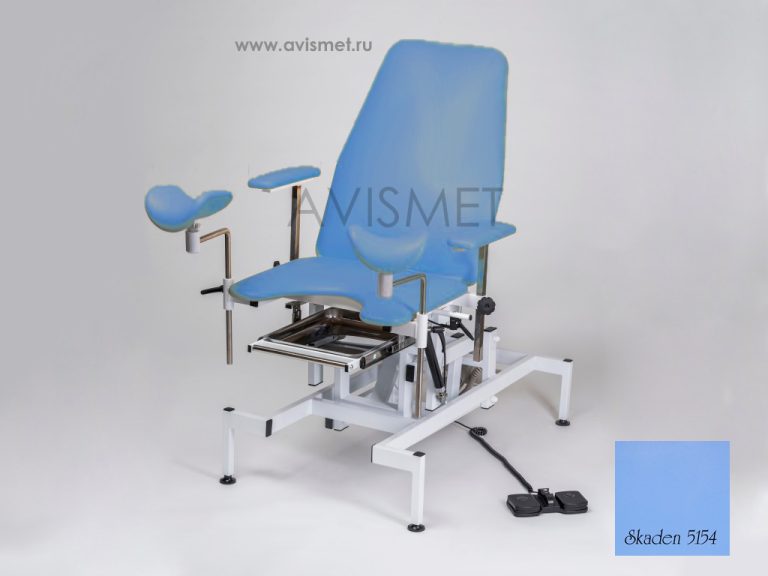 Изображение Гинекологическое кресло КСГ-02э с регулировкой высоты на электроприводе цвет голубой № 5154