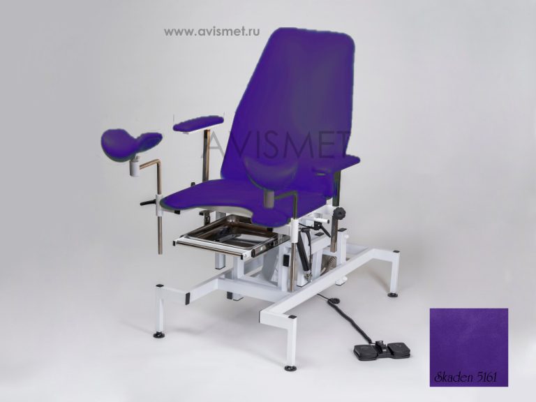 Изображение Гинекологическое кресло КСГ-02э с регулировкой высоты на электроприводе цвет фиолетовый № 5161