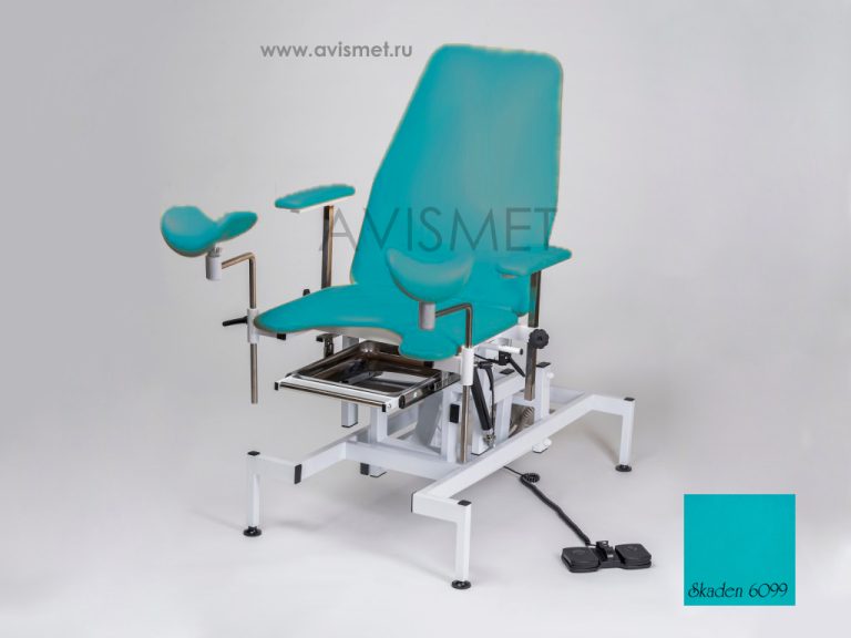 Изображение Гинекологическое кресло КСГ-02э с регулировкой высоты на электроприводе цвет бирюзовый № 6099