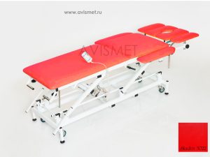 Изображение Массажный стол с электроприводом КСМ-04э стационарный медицинский цвет красный № 3022