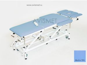 Изображение Массажный стол с электроприводом КСМ-04э стационарный медицинский цвет голубой № 5154