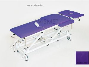 Изображение Массажный стол с электроприводом КСМ-04э стационарный медицинский цвет фиолетовый № 5161