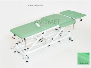 Изображение Массажный стол с электроприводом КСМ-04э стационарный медицинский цвет бирюзовый № 6099