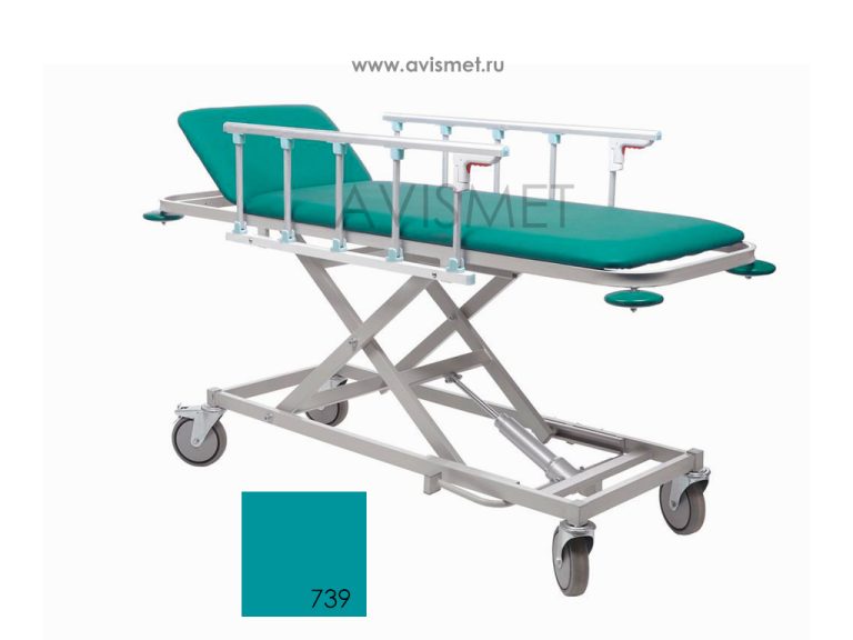 Изображение Тележка МД ТБЛ-01 для перевозки больных с гидроприводом - цвет бирюзовый № 739