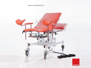 Изображение Стол КСМ-ПУ-07э гинекологический с 2 электроприводами цвет красный № 3022