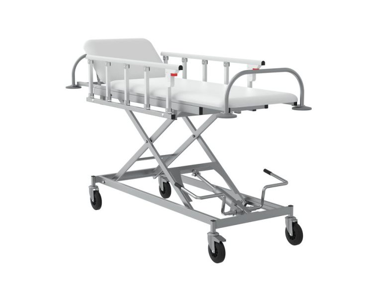 Изображение Тележка-каталка СППт VLANA с гидроприводом для перевозки пациентов, цвет — светло-серый, корпус — серый