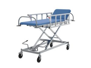 Изображение Тележка-каталка СППт VLANA с гидроприводом для перевозки пациентов, цвет — синий, корпус — серый