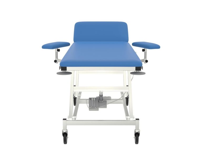 Изображение Перевязочный стол СМП 1.2 VLANA с электроприводом, цвет — синий, корпус — белый