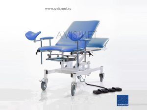 Изображение Стол КСМ-ПУ-07э гинекологический с 2 электроприводами цвет синий № 5118