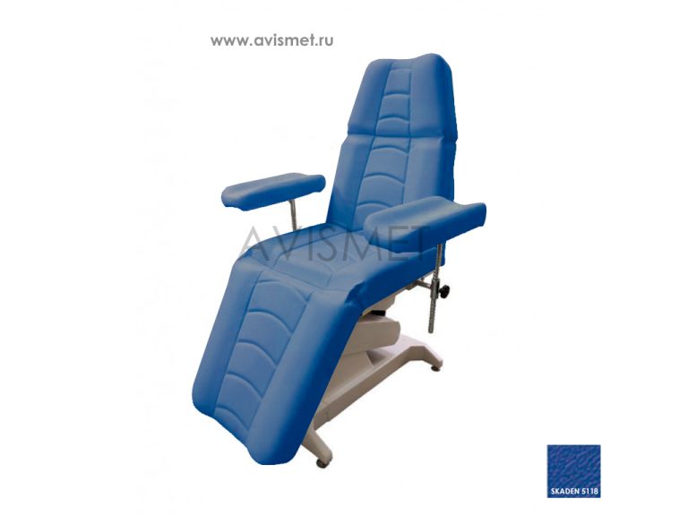 Изображение Кресло для забора крови ДО-02 с подлокотниками с 2 моторами Ондеви-2, цвет синий № 5118