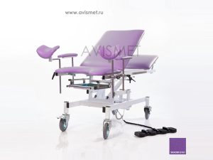 Изображение Стол КСМ-ПУ-07э гинекологический с 2 электроприводами цвет фиолетовый № 5161