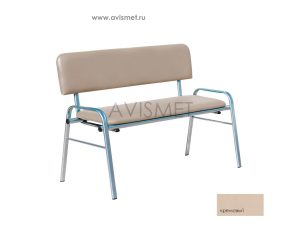 Фото Банкетка БС01 медицинская со спинкой 2х местная цвет кремовый Изображение Банкетка БС01 медицинская со спинкой 2х местная цвет кремовый
