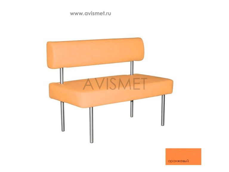 Изображение Диван Д05 медицинский для зон ожидания 2-х местный цвет оранжевый
