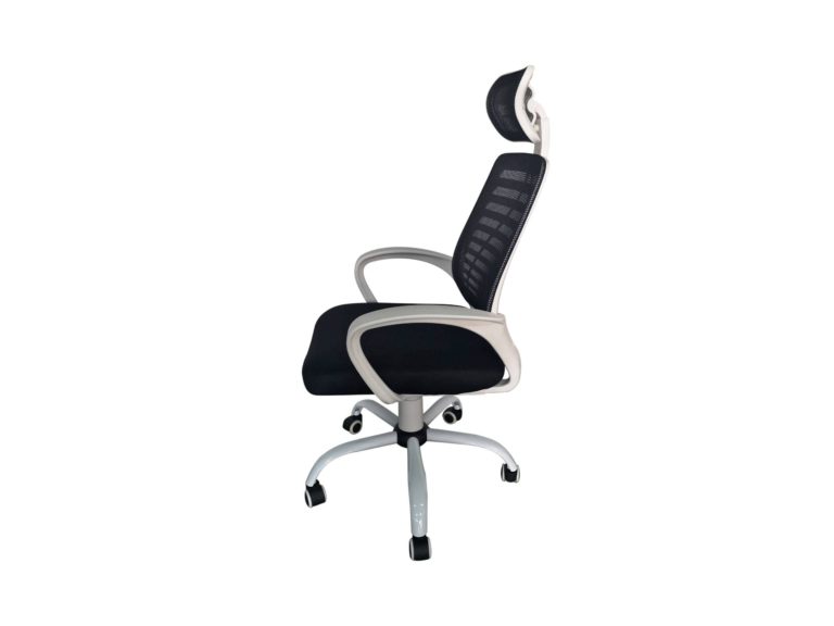 Изображение Кресло с сетчатой спинкой и подголовником КР21, цвет чёрный