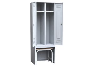 Изображение Шкаф для одежды 2-х створчатый с задвижной скамьей (верх липа) 500х600х1860