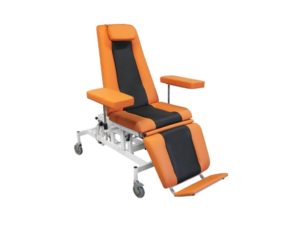 Изображение Кресло кушетка донорское К-03 Э-1 для забора крови, цвет обивки оранжевый с чёрным