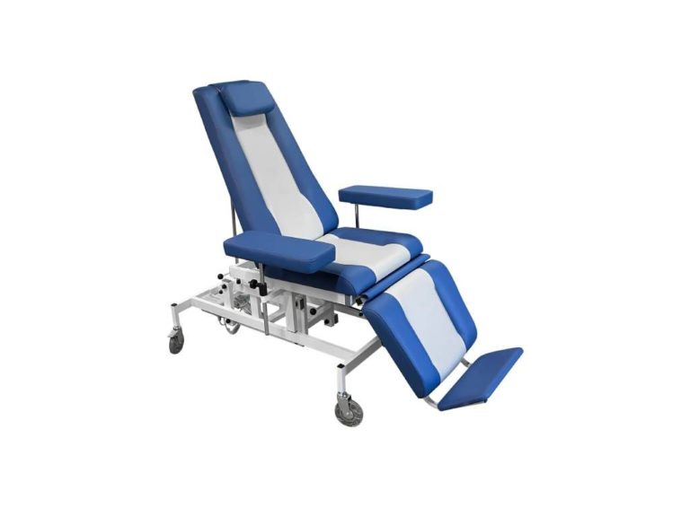 Изображение Кресло кушетка донорское К-03 Э-1 для забора крови, цвет обивки синий с белым
