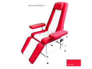Изображение Кресло кушетка К03 донорское процедурное для медицинских осмотров цвет красный с белым