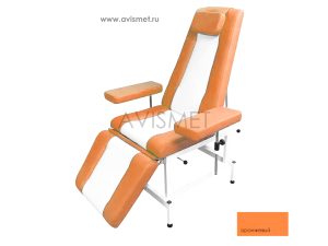 Изображение Кресло кушетка К03 донорское процедурное для медицинских осмотров цвет оранжевый с белым