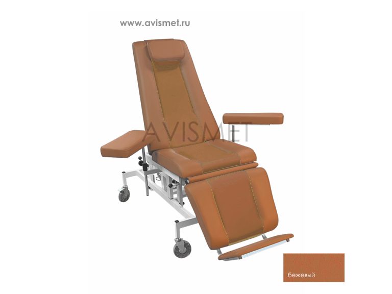 Изображение Кресло кушетка донорское К-03 Э-1 для забора крови с электроприводом, цвет бежевый