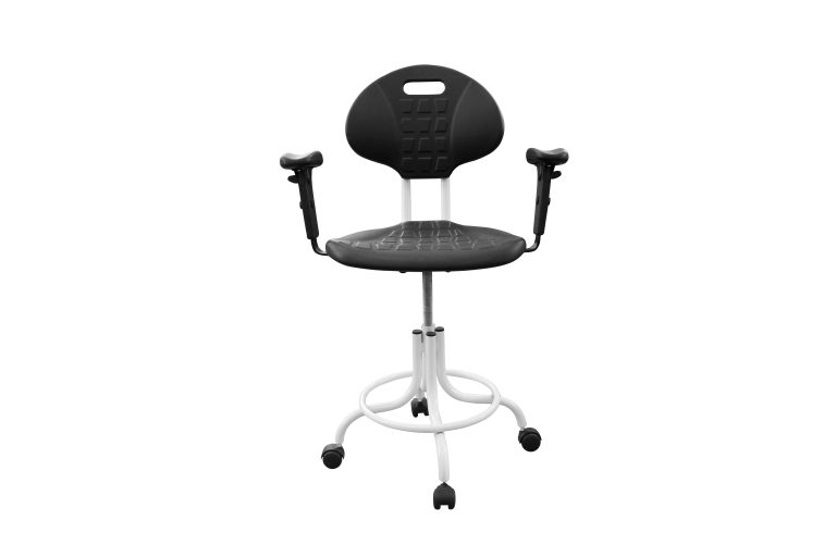 Изображение Кресло винтовое полиуретан с подлокотниками КР10-1 цвет черный