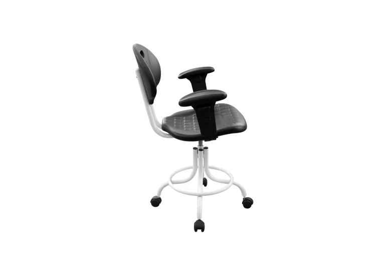 Изображение Кресло винтовое полиуретан с подлокотниками КР10-1 цвет черный