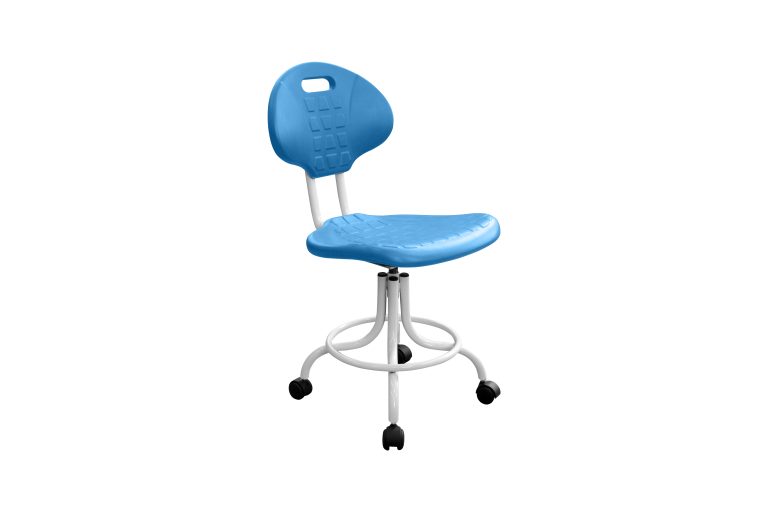 Изображение Стул (кресло) винтовой, сиденье и спинка полиуретан КР10-1 цвет голубой
