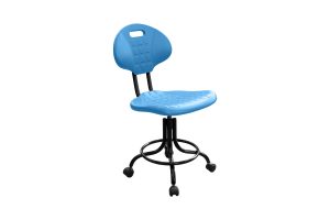 Изображение Стул (кресло) винтовой, сиденье и спинка полиуретан КР10-1 цвет голубой