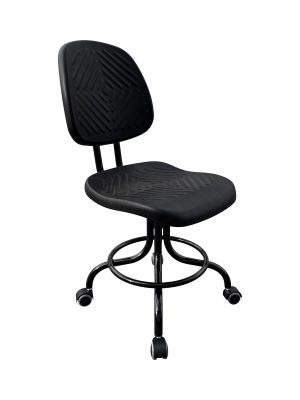 Изображение Стул на винтовой опоре, сиденье и спинка полиуретан КР10-1 (1) цвет черный