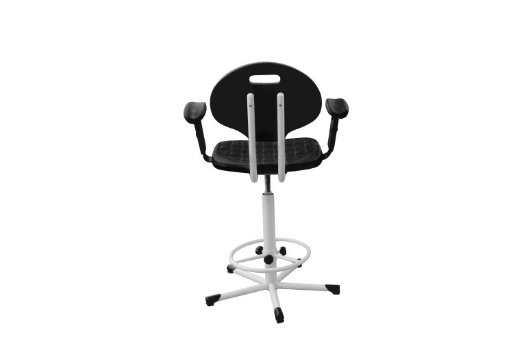 Изображение Кресло КР10-2  промышленное полиуретан, с подлокотниками цвет черный