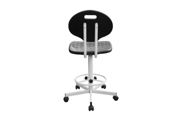 Изображение Стул (кресло) лабораторный на колесных опорах сиденье и спинка полиуретан КР10-2/К цвет черный