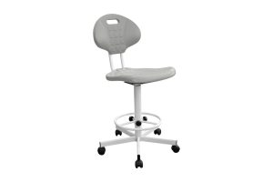 Изображение Стул (кресло) лабораторный на колесных опорах сиденье и спинка полиуретан КР10-2/К цвет серый