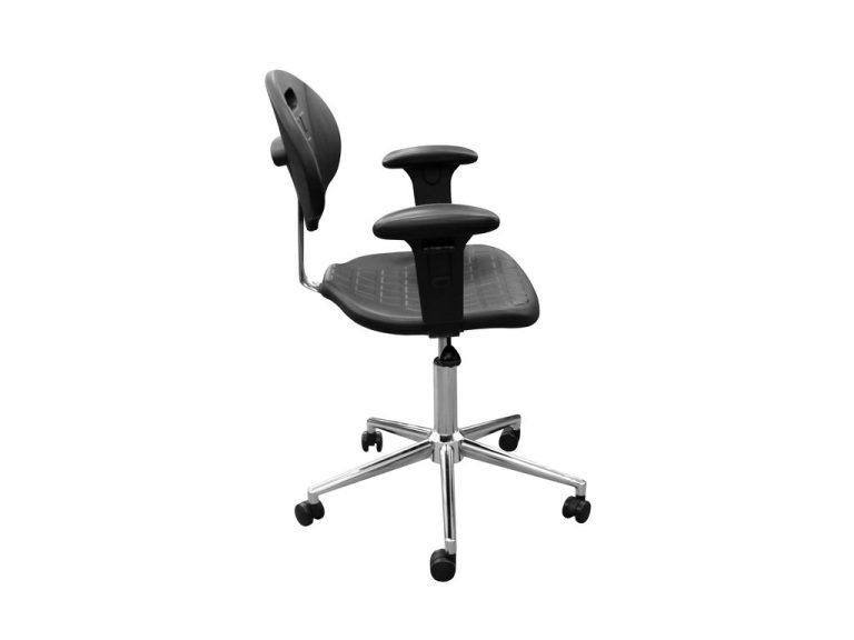 Изображение Кресло полиуретановое с подлокотниками КР12 цвет черный
