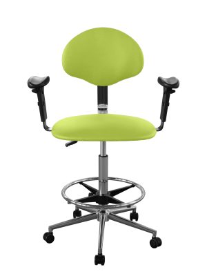Изображение Кресло высокое медицинское для лечебных учреждений с подлокотниками КР12-В/П обивка светло-зеленая