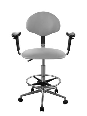 Изображение Кресло высокое медицинское для лечебных учреждений с подлокотниками КР12-В/П обивка серая