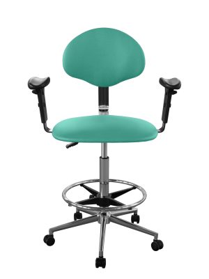 Изображение Кресло высокое медицинское для лечебных учреждений с подлокотниками КР12-В/П обивка зеленая