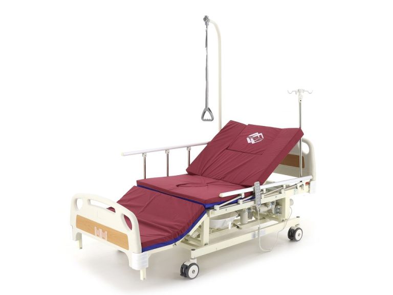 Изображение Кровать электрическая Med-Mos DB-11А (МЕ-5218Н-12) с боковым переворачиванием, туалетным устройством и функцией «кардиокресло» и регулировкой высоты