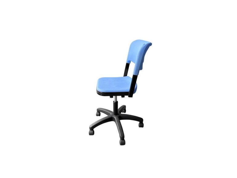 Изображение Стул ШС19 подъёмно-поворотный с пластиковым сиденьем и спинкой, цвет синий