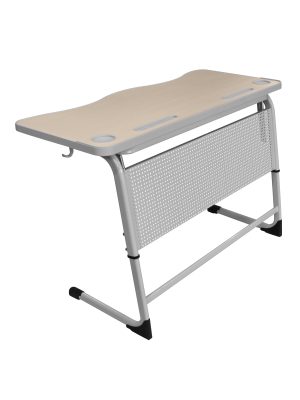 Изображение Школьный стол с наклонной столешницей ШСТ66 столешница МДФ с литой бесшовной кромкой, экран колокольчик, плоскоовальная труба